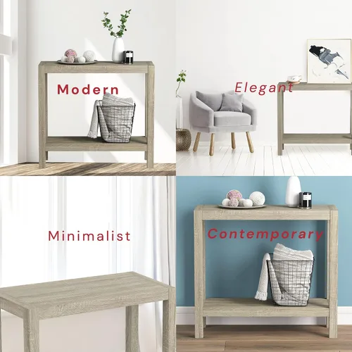 Miniatura 6 de Safdie & Co - Mesa de entrada de granja color gris pardo oscuro, mesas de consola para entrada, uso como mesa de entrada, escritorio de pasillo