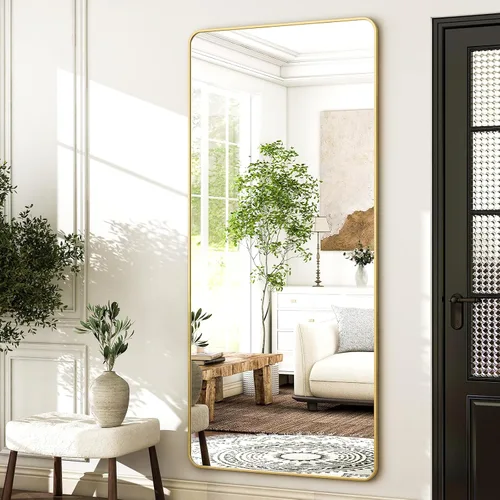 Miniatura 7 de HARRITPURE - Espejo grande de 71 x 32 pulgadas, espejo de longitud completa con soporte, espejo de cuerpo completo para piso, con marco rectangular