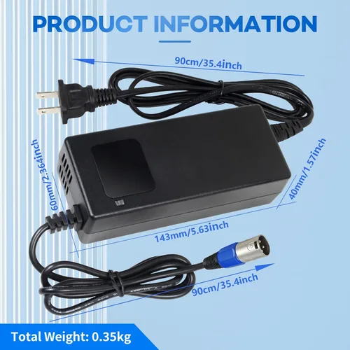 Miniatura 9 de Cargador de 58.8V 2A Conector XLR de 3 pines para baterías de litio de 52 V, adaptador de corriente con pantalla HD de voltaje de carga actual