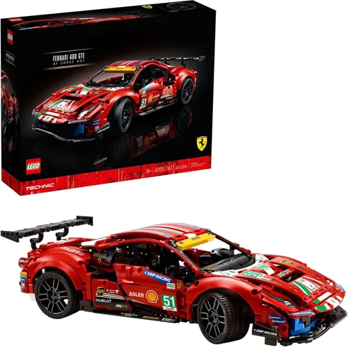 LEGO Technic Ferrari 488 GTE "AF Corse #51" 42125 - Champion GT Series Sports Race Car, kit exclusivo de modelo coleccionable, juego de