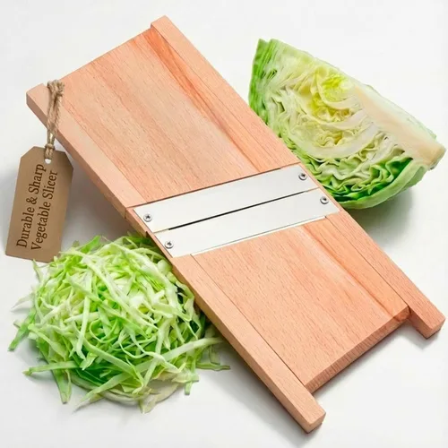 Trituradora de repollo de madera para ensalada de col (11.8 x 5.1 pulgadas) - Rallador de repollo para ensalada de col - Trituradora para chucrut -