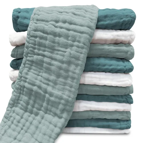 Miniatura 16 de Paños de muselina para eructos para bebé, 100% algodón, para unisex, niño, niña - Grandes 20" x 10", productos esenciales para recién nacidos, ultra