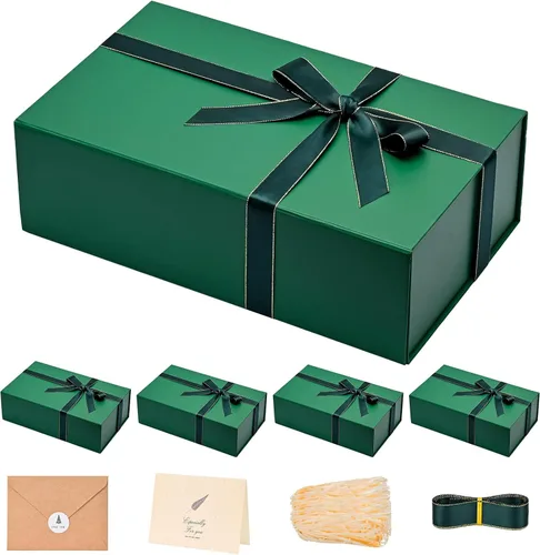 Miniatura 23 de LIFELUM Caja de regalo de 13.5 x 10 x 4 pulgadas, caja de regalo grande con tapas magnéticas, cajas de regalo negras para regalos de graduación