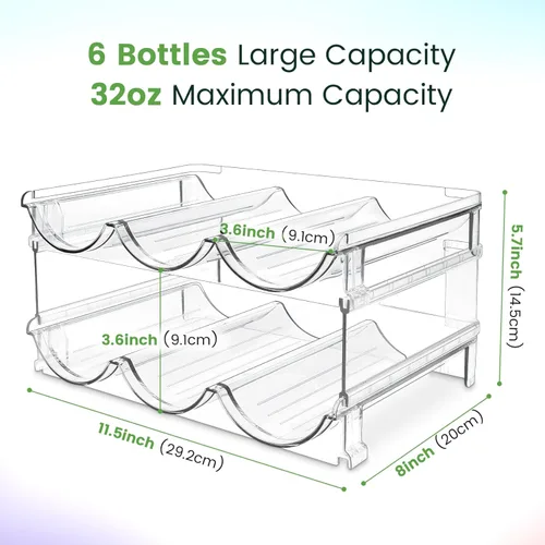 Miniatura 3 de spospo Organizador de botellas de agua para gabinete, organizador de almacenamiento de botellas de agua, 2 paquetes de estante de almacenamiento