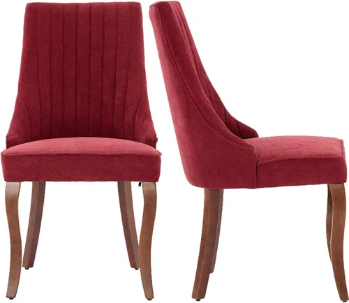 Miniatura 36 de ODUSE-DAILY Juego de 2 sillas de comedor de mediados del siglo en color beige, juego de 2 sillas modernas para cocina y comedor, sillas tapizadas