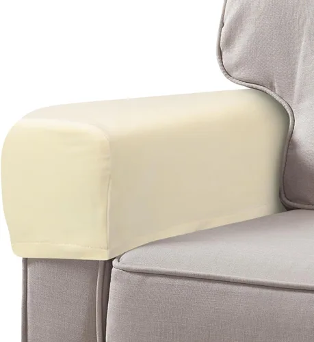 Miniatura 2 de BESPORTBLE 2 fundas de tela elástica para reposabrazos de sofá, fundas para reposabrazos de sillón, antimanchas, lavable, protector de muebles Beige