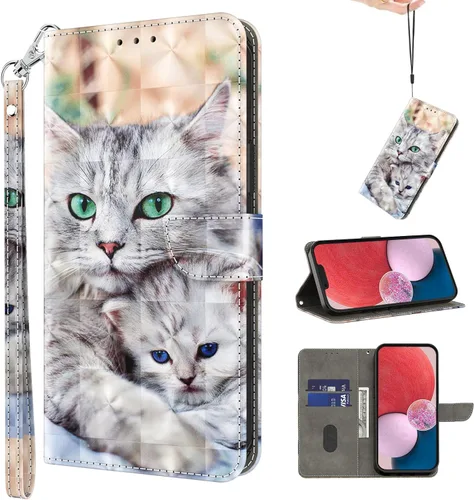 Miniatura 44 de Funda para Samsung Galaxy S22, cartera Flip Folio lindo 3D pintado de dibujos animados PU Funda de cuero PU para niñas mujeres ranuras para tarjetas