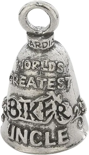 Miniatura 14 de Guardian Bell Good Luck Bell w/Keyring & Black Gift Bag Motorcycle Bell Pewter Good Luck Gift Bike Bell Made in USA El mejor abuelo motero