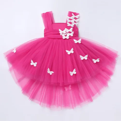 Miniatura 4 de Vestido de tutú con lentejuelas y lazo alto y bajo, vestido de pétalos de encaje, princesa, concurso, boda, fiesta de cumpleaños, vestido formal