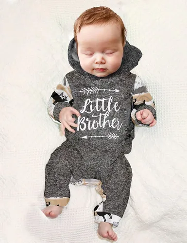 Miniatura 3 de Ropa de bebé niño, estampado de letras de manga larga mameluco ropa de bebé para niño