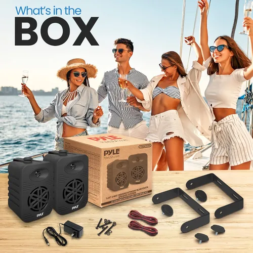 Miniatura 2 de PyleUsa Par de altavoces Bluetooth para interiores y exteriores, 500 W, doble impermeable, 5.25 pulgadas, sistema de altavoces de rango completo