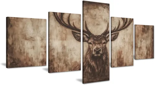 Miniatura 43 de 5 piezas de pintura sobre lienzo ardiente de fénix dibujado en estilo heráldico fuego fénix arte de pared vintage impresiones obras de arte arte