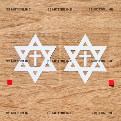 Vinilo adhesivo con diseño de cruz de David de David Judío Magen Israel, paquete de 2 unidades, color blanco, 4 pulgadas, sin fondo para coche,