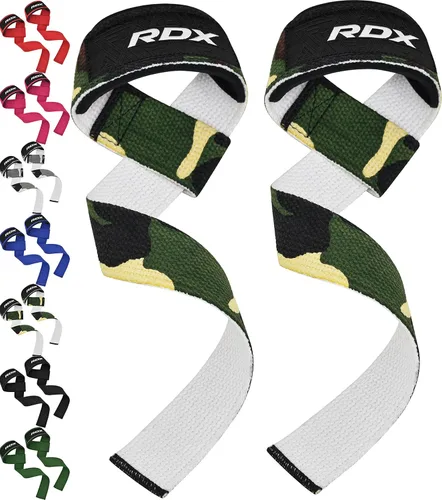 Miniatura 10 de RDX - Correas de elevación para levantamiento de pesas – Correa de muñeca de gimnasio resistente 100% algodón con acolchado de neopreno de 5 mm