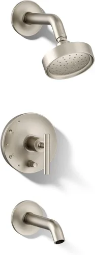 Miniatura 13 de Kohler K-T14420-4G-BL Purist Rite-Temp - Kit de molduras para bañera y ducha con manijas de palanca, 1.75 GPM, color negro mate