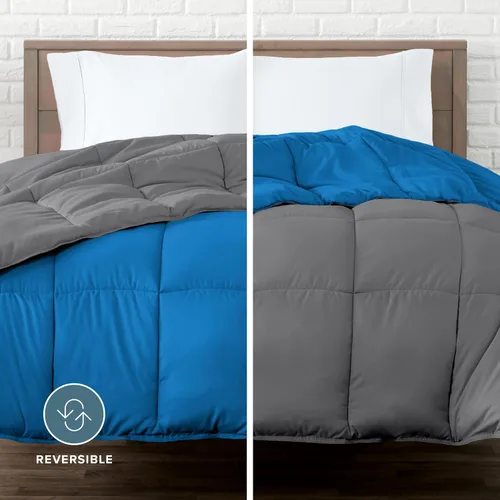 Miniatura 2 de Bare Home - Edredón individual o individual extra largo, colores reversibles, pluma de ganso sintética, ultrasuave, serie 1800 de primera calidad