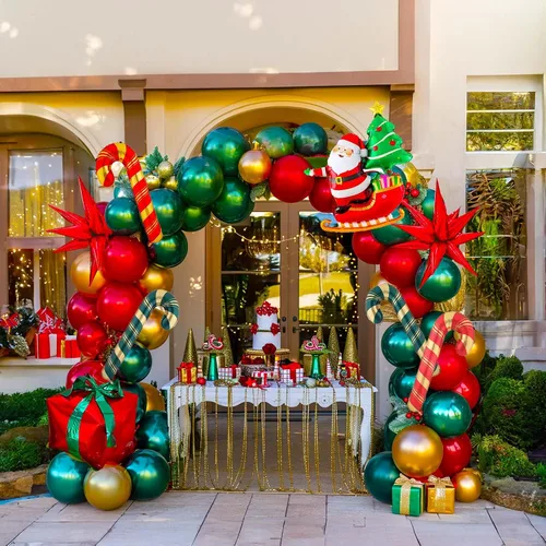 Miniatura 8 de Puerta de Pan de Jengibre de Navidad con Luces, Decoraciones de Cubierta de Cartón, Letrero de Pancarta de Porche de Dulces de Casa de Pan