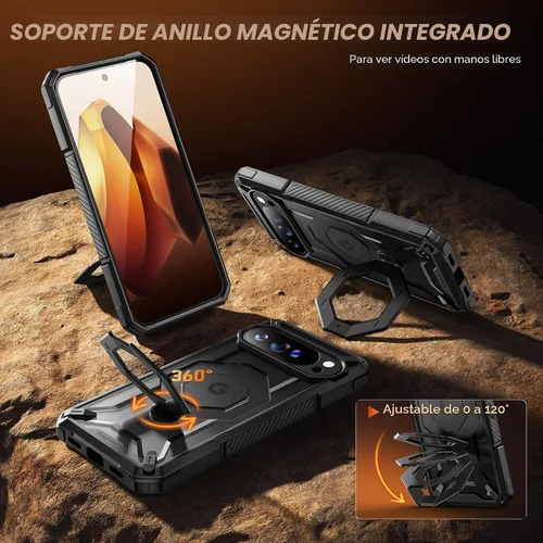 Miniatura 5 de TONGATE Funda para Pixel 10 Pro XL con soporte magnético giratorio de 360°, compatible con MagSafe, protector de pantalla de privacidad, funda