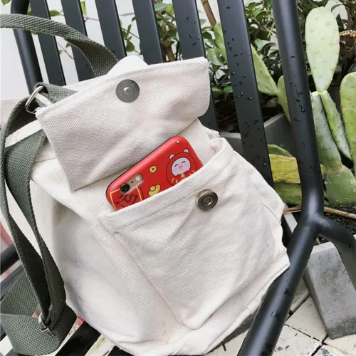 Miniatura 2 de Bolso bandolera casual de lona, bolso de mano grande