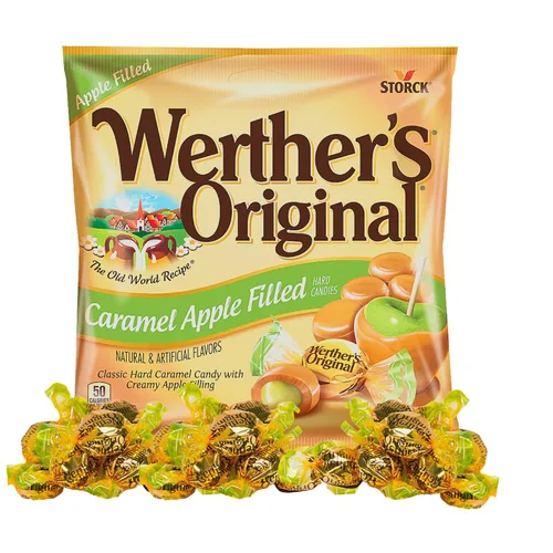 Werther's Original - Golosinas duras rellenas de manzana caramelizada, 5.5 oz, paquete de 2