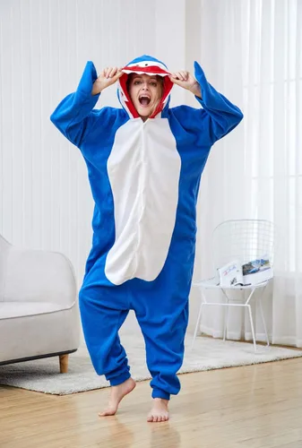 Miniatura 2 de Pijama de tiburón para adultos, disfraz de Halloween, ropa de dormir