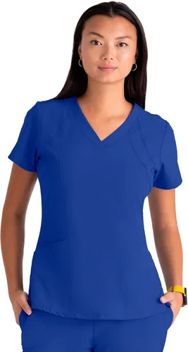 Camiseta BARCO ONE para mujer con 4 bolsillos cuello en V camiseta sanitaria elástica por los 4 lados
