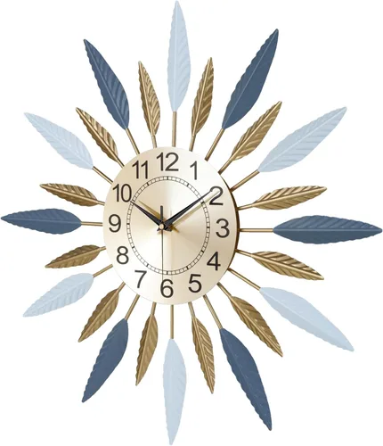 Miniatura 5 de Lafocuse Reloj de pared grande silencioso de 23 pulgadas para decoración de sala de estar, reloj de pared decorativo de mediados de siglo, reloj