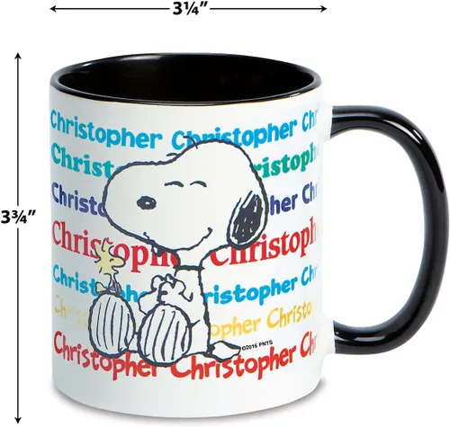 Miniatura 2 de Current Peanuts Snoopy & Woodstock - Taza de cerámica personalizada – Taza de café segura para microondas de 11 onzas, bonitas tazas de personajes