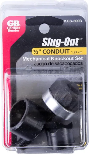 Miniatura 4 de Gardner Bender KOS-500B - Juego de golpeador mecánico Slug-Out, punzón de contratista, tornillo de transmisión y troquel, diámetro de corte de tubo