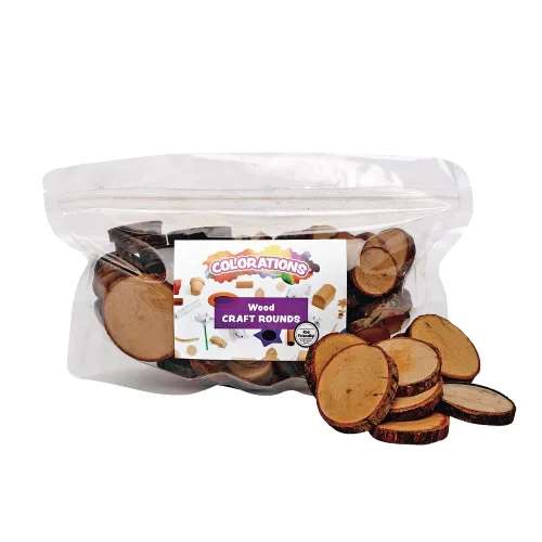 Miniatura 2 de Colorations Rondas de madera natural, 50 piezas con corteza, de 1 3/4 a 2 3/8 pulgadas recicladas, ramas, lisas, artes y manualidades, naturaleza