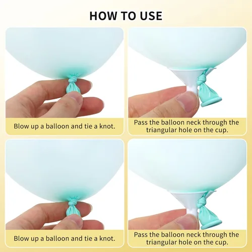 Miniatura 5 de Pllieay 100 soportes para palos de globos blancos con tazas para bodas, fiestas y decoración