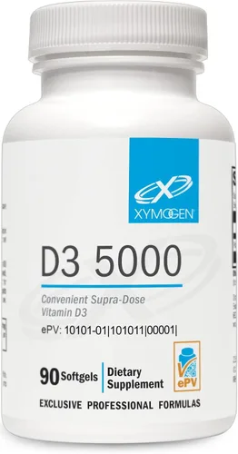 Miniatura 8 de XYMOGEN D3 5000 - Vitamina D3 biodisponible 5000 UI (125 mcg) - Suplemento de vitamina D de alta resistencia para el apoyo inmunológico