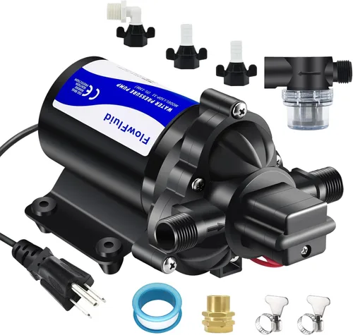 Bomba de Aumento de Presión de Agua con Diafragma 110V AC para Casa, Bomba de Transferencia de Agua Dulce de 45PSI 4GPM con Enchufe, Bomba de Agua