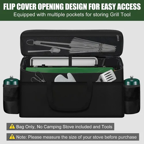 Miniatura 4 de Funda de transporte para estufa de campamento Coleman de 2 quemadores, bolsa de almacenamiento portátil resistente al agua para estufas de gas Camp