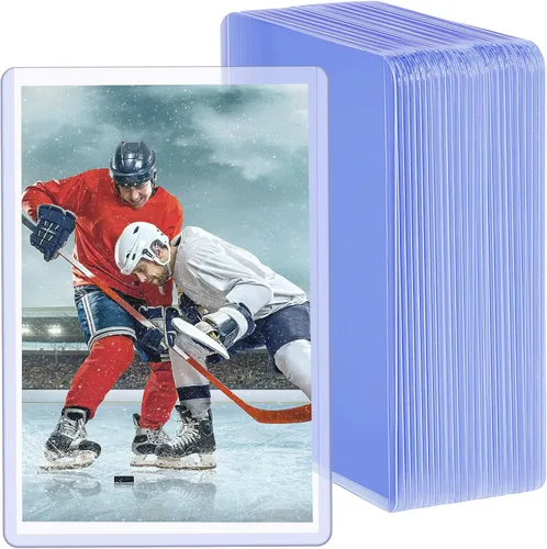 Outus Soporte acrílico para fotos de 4 x 6 pulgadas, protector de bolsillo para tarjetas de béisbol de plástico rígido, protector de hoja de