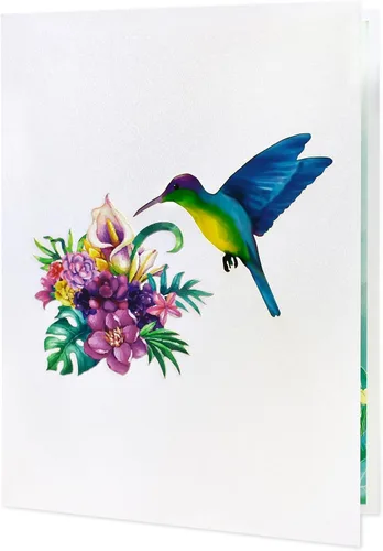 Miniatura 5 de GREETING ART Tarjeta de cumpleaños de colibrí desplegable para mujeres, esposa, abuela, tarjeta de felicitación emergente 3D para el día