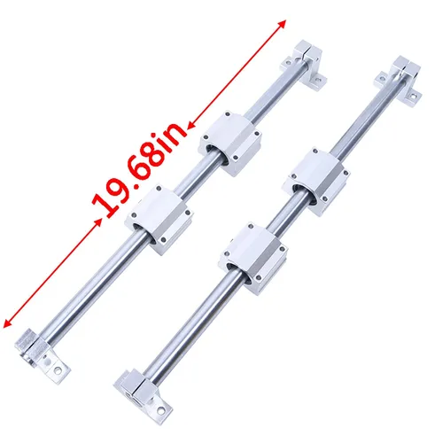 Miniatura 2 de Eje óptico de eje lineal de 0.394 x 19.685 in con soporte de riel lineal SK10 y bloque de rodamientos deslizantes SCS10UU para máquina CNC y guía