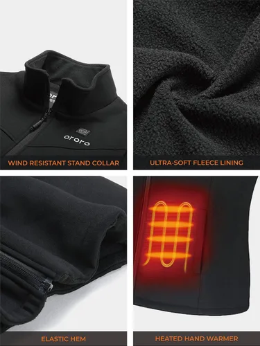 Miniatura 4 de ORORO Chaleco térmico para mujer con batería, chaleco eléctrico de forro polar capa base