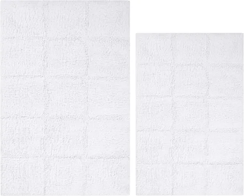 Miniatura 18 de Superior Juego de alfombras de baño antideslizantes de algodón con respaldo de látex en aerosol, 20 x 30 pulgadas, 24 x 36 pulgadas, 2 piezas, salvia