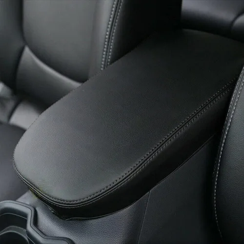 INTGET Funda para reposabrazos de consola central para Toyota RAV4 2025, accesorios 2024 2023 2022 2021 2020 2019 de cuero para consola media, Negro