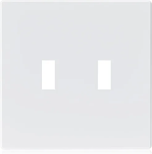 Miniatura 18 de ELEGRP Placas de pared de palanca de 2 segmentos sin tornillos, cubierta de placa frontal termoplástica irrompible de tamaño mediano para Blanco mate