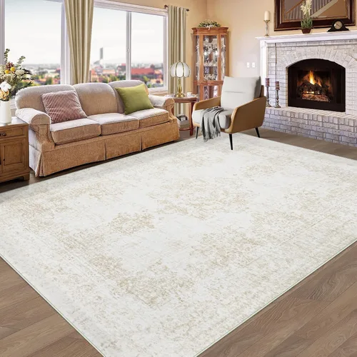 Miniatura 27 de Aoyaomi Alfombra de Área Vintage para Sala de Estar - 5x7 Grande Lavable a Máquina Boho Marroquí Desgastada Alfombras Estilo Granja para Dormitorio