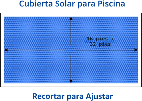 Miniatura 3 de BigXwell Cubierta Solar para Piscina, Azul de 16 mil 16 x 32 Pies Rectangular para Piscinas Enterradas, Serie 1600 Cubiertas Calentadoras de Piscina