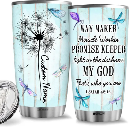 Miniatura 16 de BECHUSKY Vaso personalizado de viaje de diente de león con tapa, 20 onzas, Acepta lo que es dejar ir de lo que era de madera Taraxacum flor floral