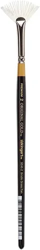 KINGART Premium Original Gold 9246-2 Bristle RAKE Fan Series - Cepillo para artista, cerdas sintéticas, mango corto, para acrílico, acuarela,