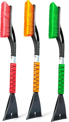 Miniatura 4 de EcoNour Raspadores de hielo de aluminio de 27 pulgadas para parabrisas de automóvil, raspador de ventana de automóvil y cepillo de nieve con agarre