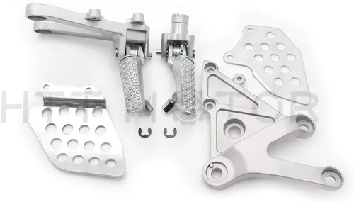 Miniatura 4 de MT390-007-POLISH Soporte de clavijas de pie delantero plateado compatible con CBR 600 RR 2003-2006