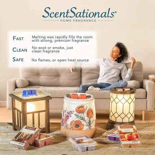 Miniatura 5 de Scentsationals Fragancia de cera perfumada para derretir – Guayaba Peach – Paquete de cubos de cera, tarta calentadora para el hogar, barra de vela