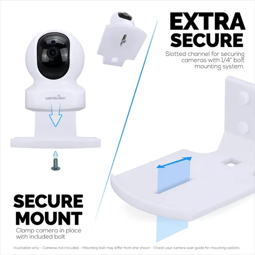 Miniatura 7 de Brainwavz - Estante pequeño de montaje en pared sin tornillos para monitores de bebé, cámaras de seguridad, altavoces, decoración, plantas y más
