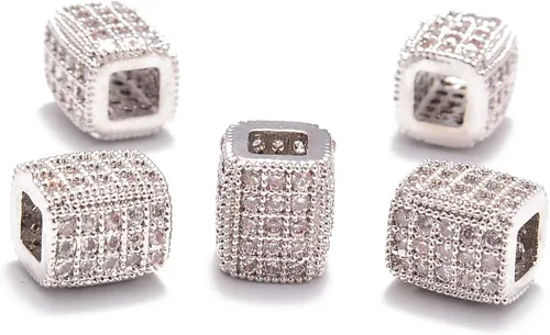 Miniatura 20 de AD Beads Pulsera de cuentas de zircón con tachuelas de strass
